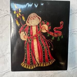 Vintage The Bombay Company Hand Painted Lacquered Vintage Christmas Trinket Box